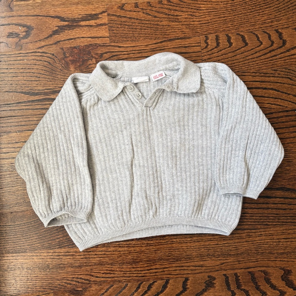 Zara Ribbed Polo Sweater